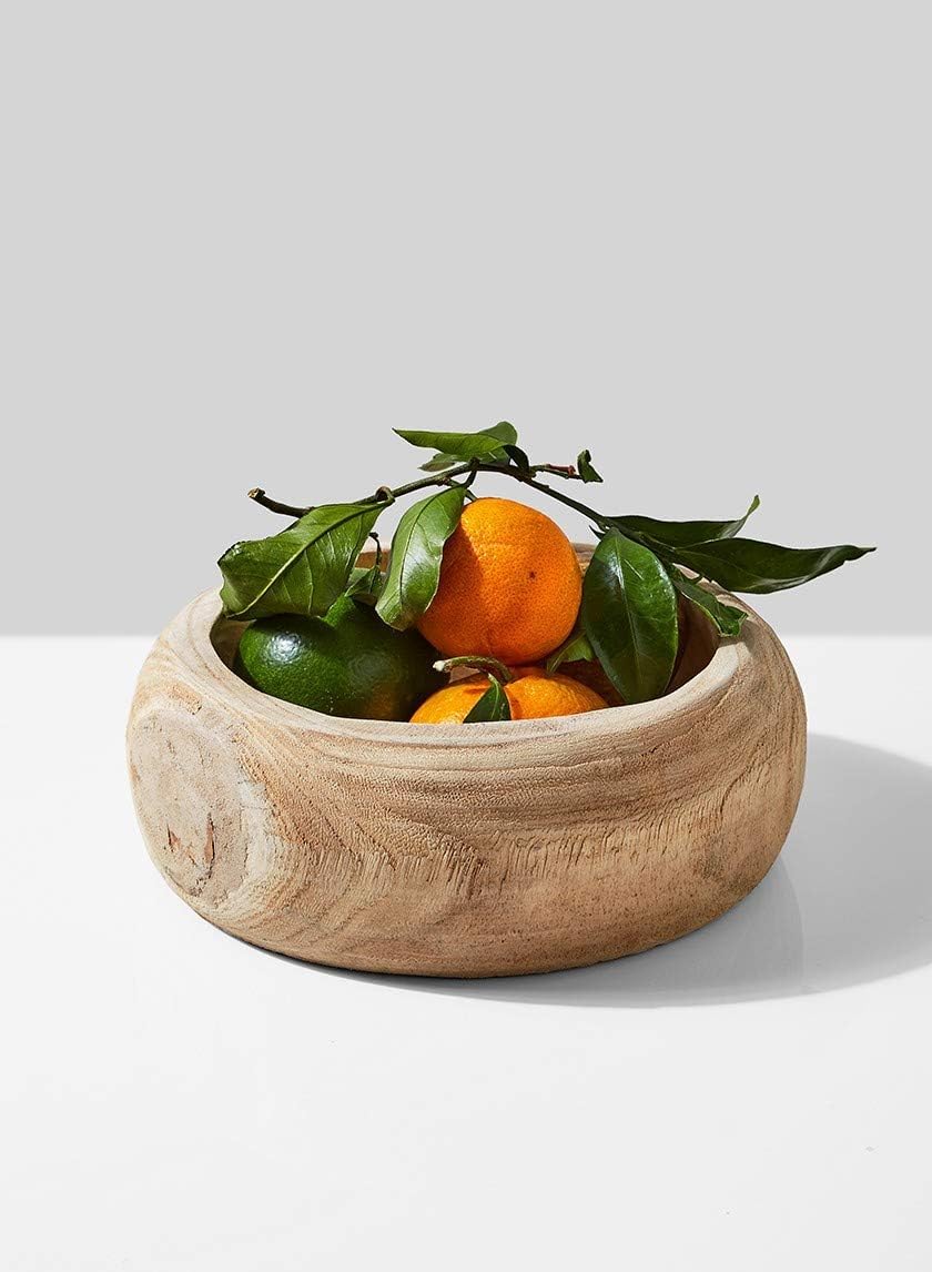 Serene Spaces Living 9.5" Paulownia Round Wood Bowl, Handmade Wooden Decorative Bowl for Décor, Parties, Wedding Centerpiece, Floral Arrangements, Set of 6, Measures 4" Tall and 9.5" Diameter