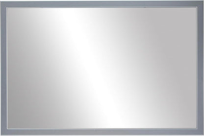 Frame My Mirror Silver Bathroom Mirror for Wall, 36" x 48" Brushed Chrome Bathroom Vanity Mirror, Made in USA, Hangs Horizontally or Vertically, Ellis Design
