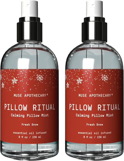 Muse Apothecary Pillow Ritual - Aromatic, Calming and Relaxing Pillow Mist, Linen and Fabric Spray - Infused with Natural Aromatherapy Essential Oils - 8 oz, Fresh Snow, 2 Pack