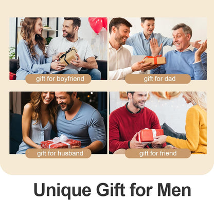 Valet Tray PU Leather Key Holder Bowl for Men Entryway Table Nightstand Desk Tray for Wallet, Keys Men's Gift - Brown & Black, 9.8" L x 9.8" W x 2" H