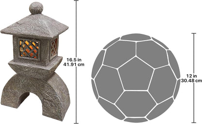 Design Toscano AL58699 Illuminated Pagoda Lantern Statue,greystone