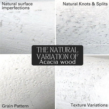 Wood Chain Link Decor – 13” White Wooden Decorative Object for Coffee Table Decor & Neutral Decor for Home – Modern Knot Accent for Shelf Styling, Books, or Housewarming Gifts