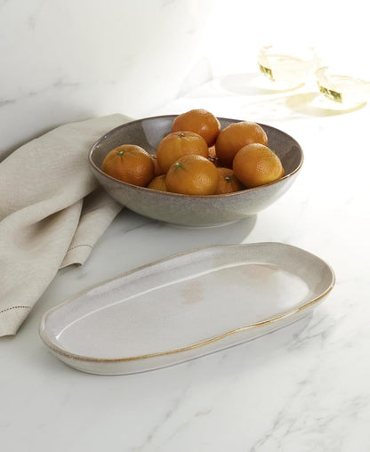 Oneida 897209 Organic Shades 2-Piece Serving Set, Oatmeal