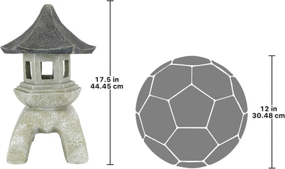 Design toscano ng29870 asian decor pagoda lantern indoor/outdoor statue, 11 inches wide, 11 inches deep, 17 inches high, handcast polyresin, two tone stone finish