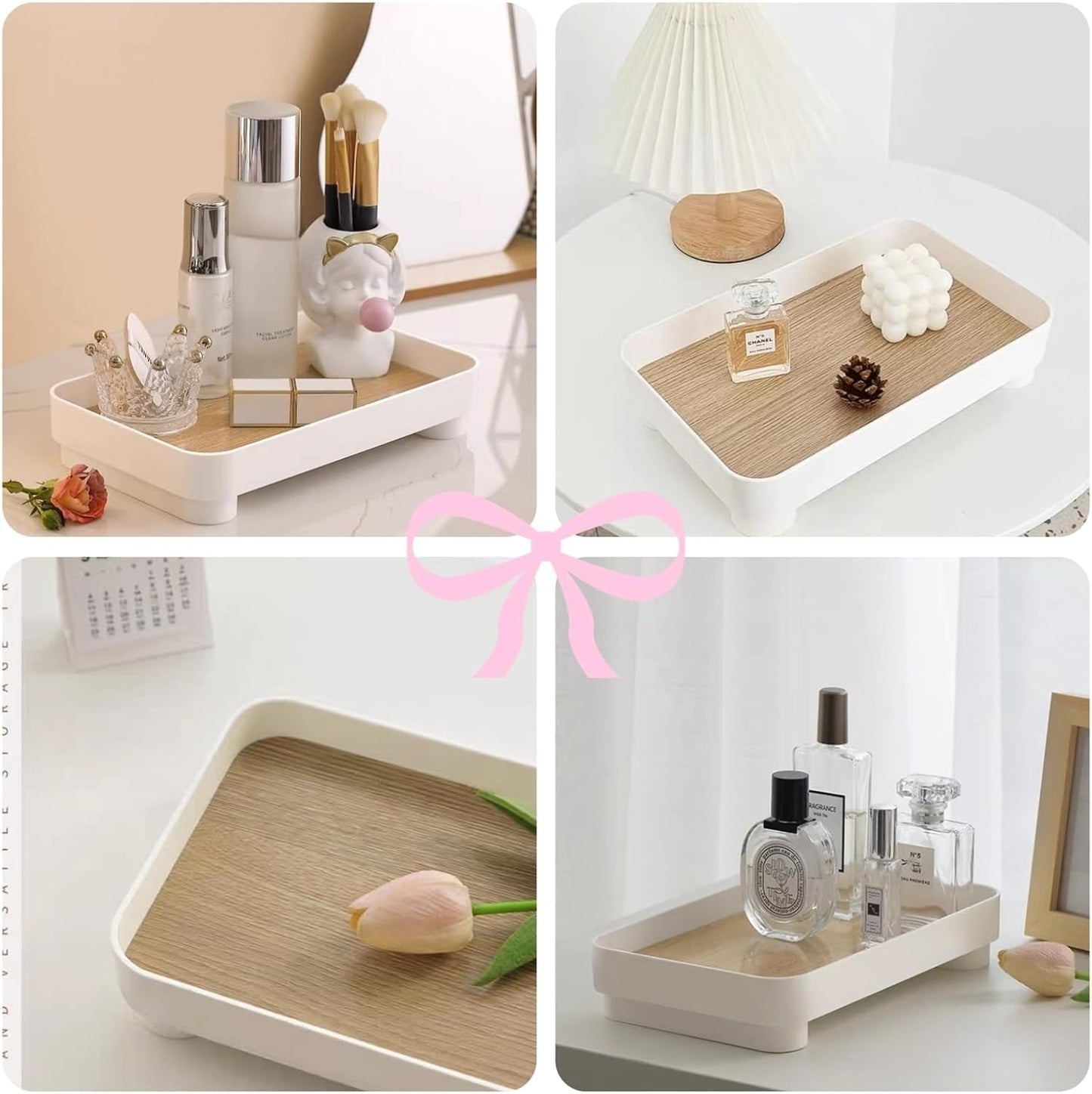 Decorative Tray for Coffee Table, Rectangle Vanity Tray Bathroom Decor, Desk Organizer for Perfume, Candles, Keys, Jewelry Home Decor Trays (Rectangle)