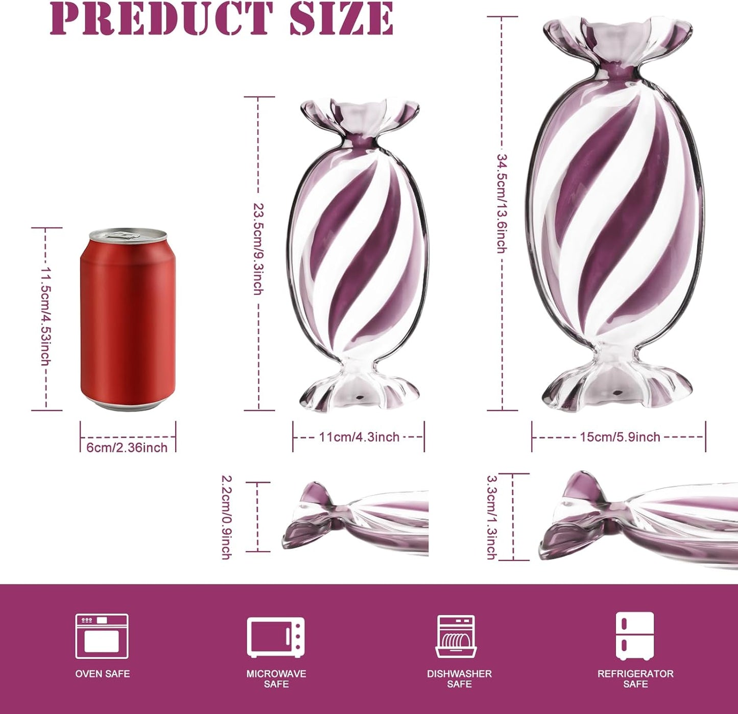 SHOWLOUE Christmas Platter Dish, Glass Candy Platter Serving Dessert Plates Christmas Dinnerware Tray Decorative Plates for Xmas Holiday Party Favor, Dark Purple, Large