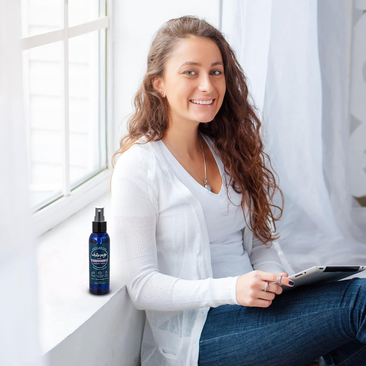 White Sage Smudge Spray for Spiritual Cleansing & Aura Protection, Sage & Lavender Smudging Spray - Cleansing Negative Energy & Protection, Moonwater Elixirs Aromatherapy Room Mist 2X 4oz