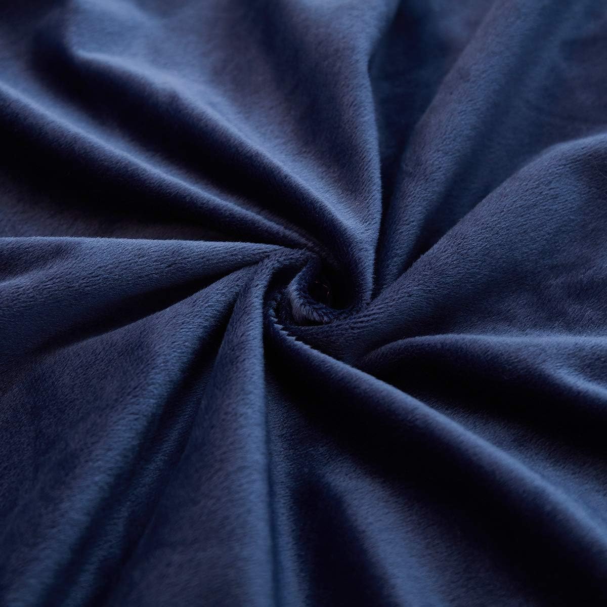 JAUXIO Diamond Pinch Pleated Crystal Velvet Pillowcases 2 Pack Solid Pintuck Throw Cushion Cover for Home Decor Hidden Zipper Closure (Navy, King)