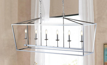 JONATHAN Y JYL7439C Pagoda Lantern Dimmable Adjustable Metal LED Pendant Classic Traditional Farmhouse Dining Room Living Room Kitchen Foyer Bedroom Hallway, 49 in, Chrome