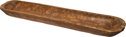 Decorative Wooden Dough Bowl Decor Approx 30 Inch, Hand Carved Rustic Wood Long Dough Bowl, Large Carved Dough Bowl, Long Wooden Bowl, Bread Shaped Bowl Wooden Large Dough Bowl Centerpiece Made in USA