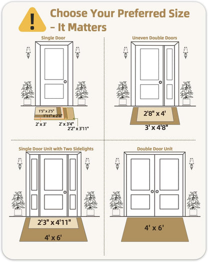 Color&Geometry Front Door Mat Indoor 32"x48", Ultra Non Slip Rubber Backed Dirt Trapper, Low Profile Thin washable, Easy Clean Entry Entryway Rug Door Mat Indoor Entrance, Khaki (Rolled-up NO Creases)