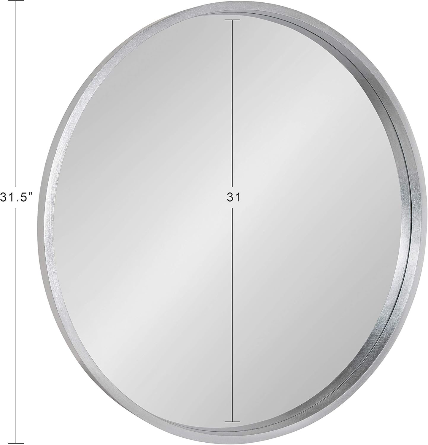 Kate and Laurel Travis Round Wood Wall Mirror, 31.5" Diameter, Silver, Chic Glam Wall Décor Accent