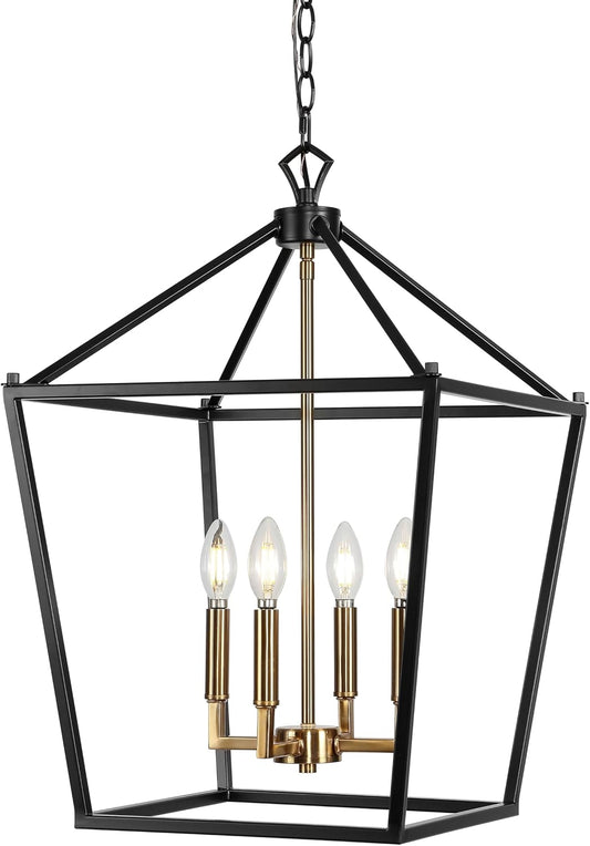 JONATHAN Y JYL7437D Pagoda Lantern Dimmable Adjustable Metal LED Pendant Classic Traditional Farmhouse Dining Room Living Room Kitchen Foyer Bedroom Hallway, 16 in, Oil Rubbed Bronze