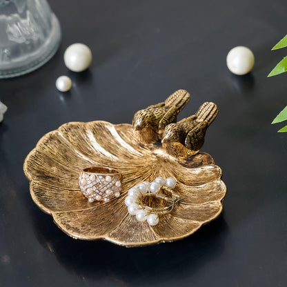 NIKKY HOME Ring Holder Bird Jewelry Dish Vintage Trinket Tray Decorative Shabby Chic Display Organizer Plate Bowl for Necklace Earring Bracelet Ring Home Handmade Gift for Women Girl