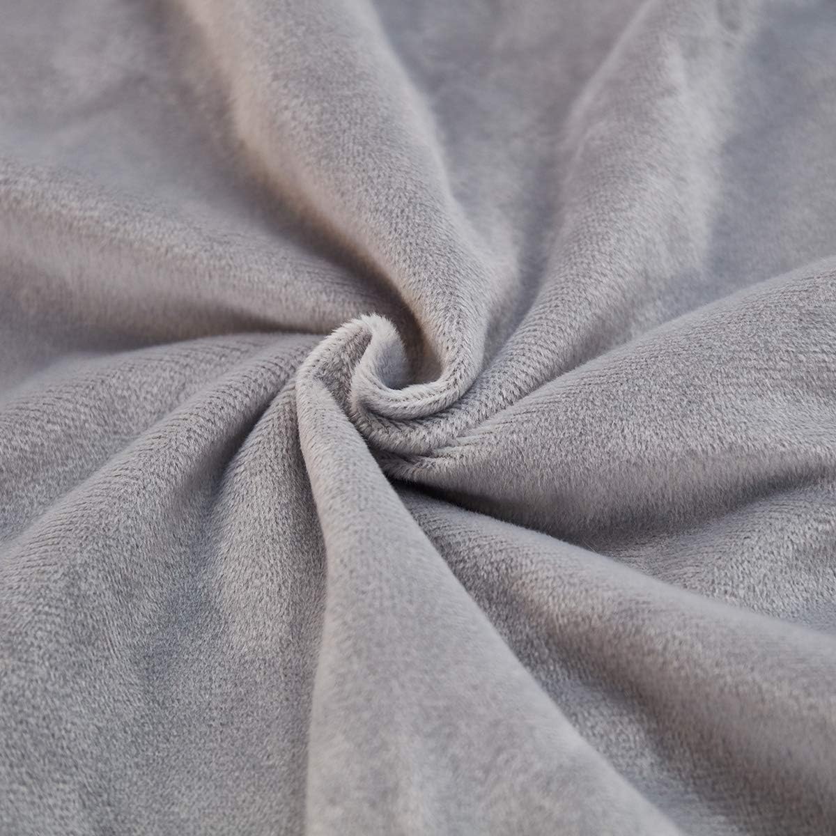 JAUXIO Diamond Pinch Pleated Crystal Velvet Pillowcases 2 Pack Solid Pintuck Throw Cushion Cover for Home Decor Hidden Zipper Closure (Light Grey, King)