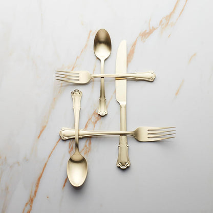 Oneida 896768 James Street Satin Champagne 20 Piece Flatware Set