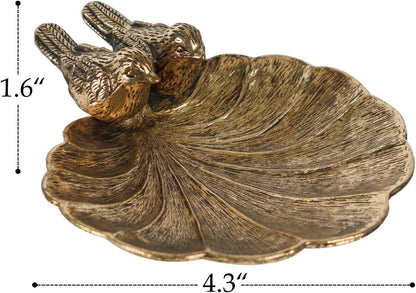 NIKKY HOME Ring Holder Bird Jewelry Dish Vintage Trinket Tray Decorative Shabby Chic Display Organizer Plate Bowl for Necklace Earring Bracelet Ring Home Handmade Gift for Women Girl