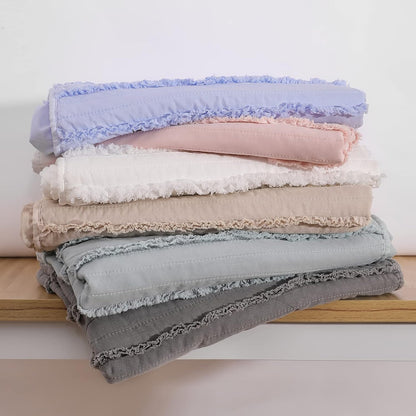 BOSOWOS Standard Size Pillow Shams Set of 2, Ultra Soft Breathable 20 x 26 Inches Pillow Case Envelope Closure, Microfiber Farmhouse Bed Pillowcases for Easy Care, Light Cornflower Blue