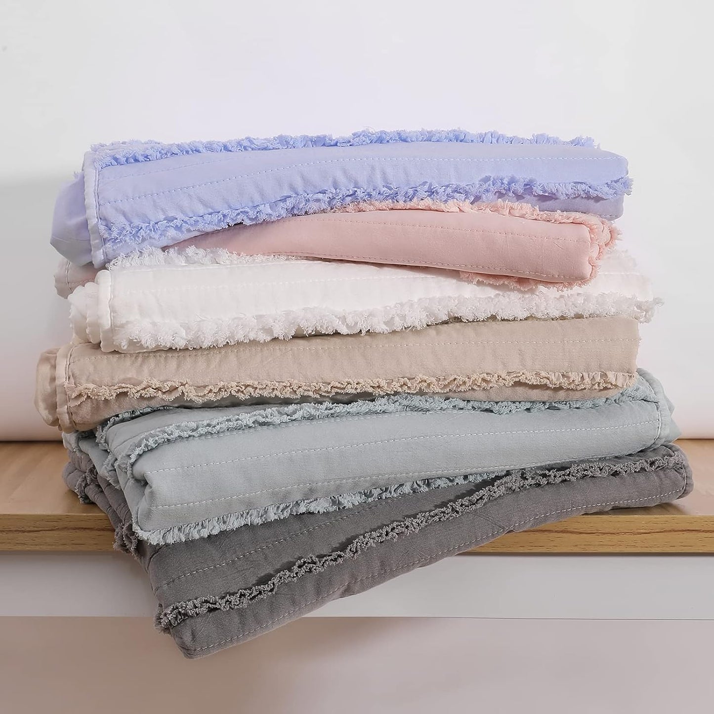 BOSOWOS King Size Pillow Shams Set of 2, Ultra Soft Breathable 20 x 36 Inches Pillow Case Envelope Closure, Microfiber Farmhouse Bed Pillowcases for Easy Care, Light Cornflower Blue