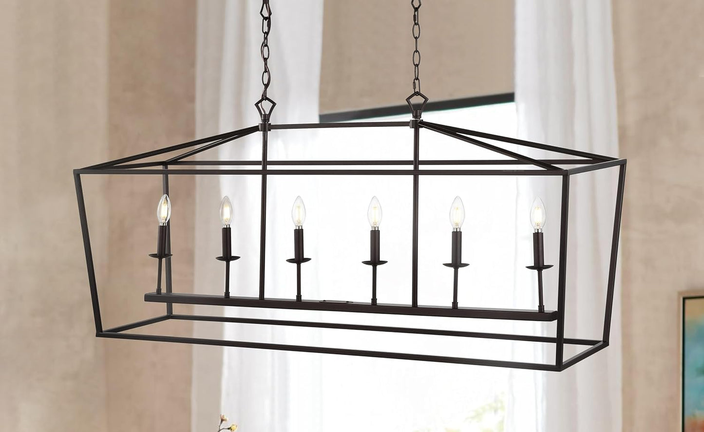 JONATHAN Y JYL7439A Pagoda Lantern Dimmable Adjustable Metal LED Pendant Classic Traditional Farmhouse Dining Room Living Room Kitchen Foyer Bedroom Hallway, 49 in, Oil Rubbed Bronze