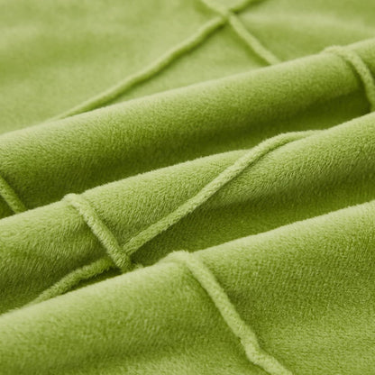 JAUXIO Diamond Pinch Pleated Crystal Velvet Pillowcases 2 Pack Solid Pintuck Throw Cushion Cover for Home Decor Hidden Zipper Closure (Apple Green, King)