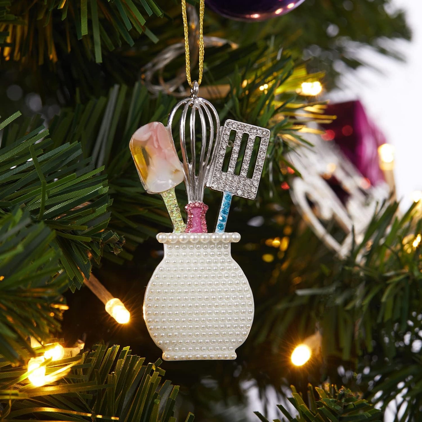 2025 Christmas Ornaments,Hanging Cooking Gift for Christmas Tree Decorations, Kitchen Keepsake Gifts for Sisters Mom Grandma Women -Kitchen Whisk