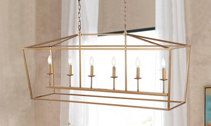 JONATHAN Y JYL7439B Pagoda Lantern Dimmable Adjustable Metal LED Pendant Classic Traditional Farmhouse Dining Room Living Room Kitchen Foyer Bedroom Hallway, 49 in, Antique Gold