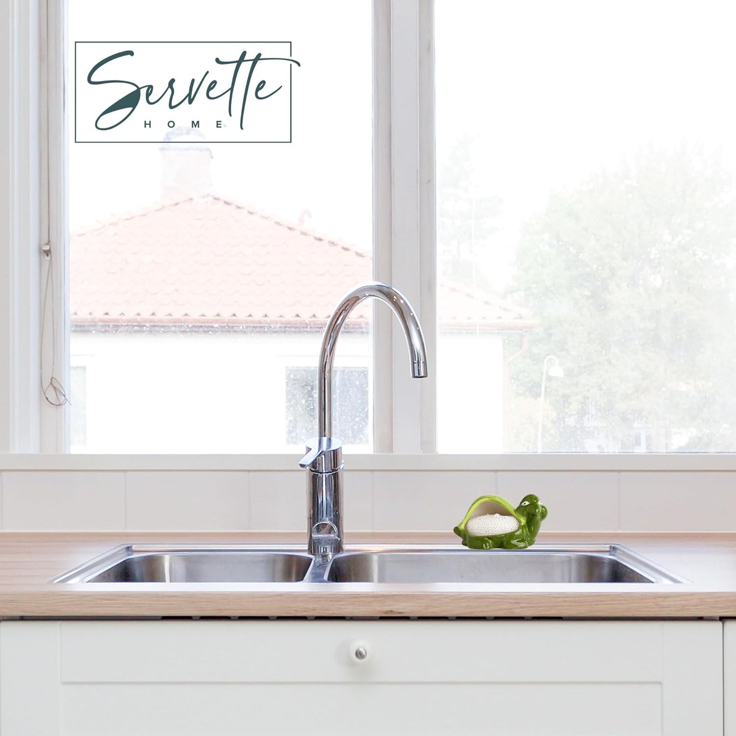 Decorative Dish Sponge Holder for Kitchen Sink (Turtle)