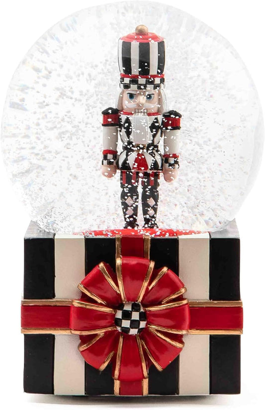 MACKENZIE-CHILDS Snow Globe, Christmas Decoration for Living Room, Holiday Decor, Nutcracker Gift Box