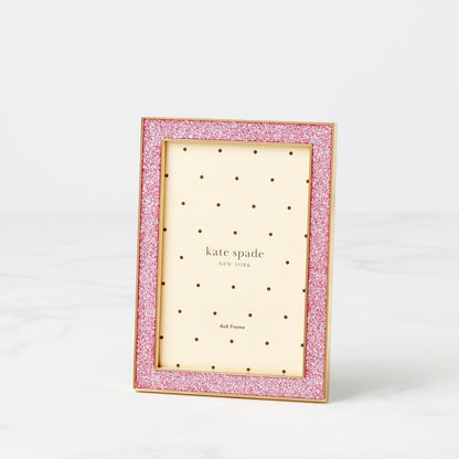 Kate Spade New York 897451 Sitting Pretty 4x6 Pink Glitter Frame