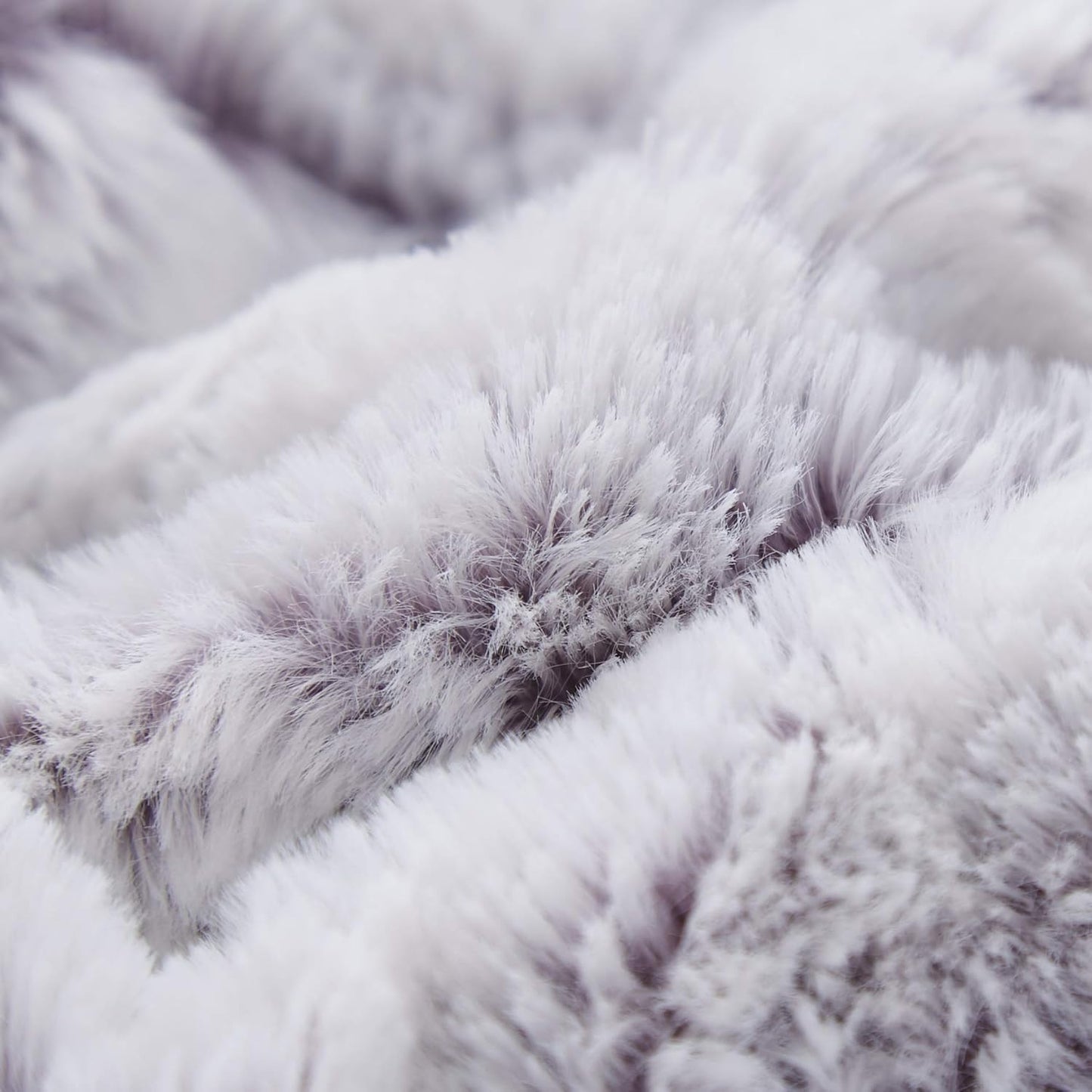 DaDa Bedding Luxury Faux Fur Throw Blanket - Dreamy Milky Way White with Subtle Purple Undertones - Embossed Sherpa Backside - Cozy & Elegant Cloud Design - Soft Plush Fluffy Warm Blanket - 63" x 90"