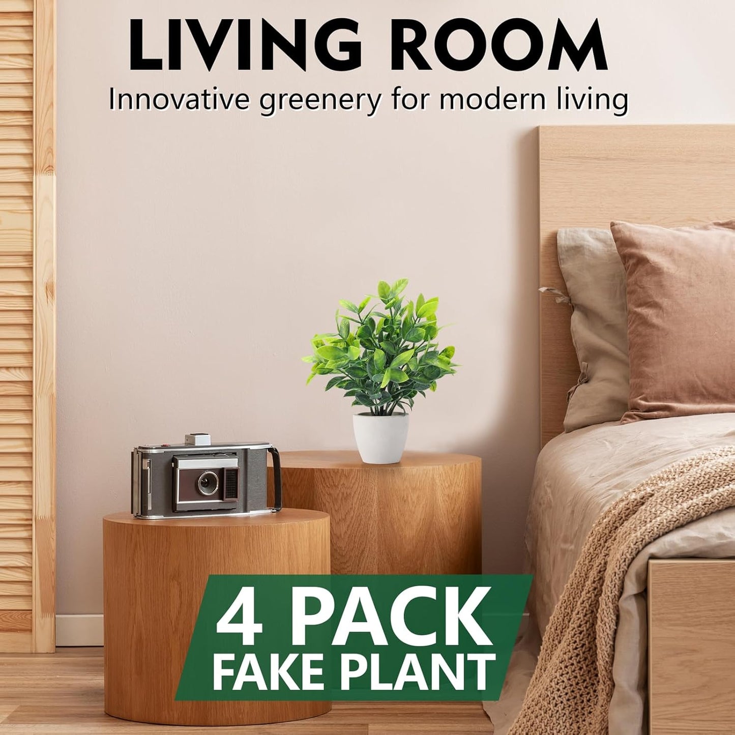 4 Pack Fake Plants Ceramic Mini Artificial Greenery Potted Plants for Home Decor Office Decor Room Decor Farmhouse Decor Indoor Table Bathroom Decor