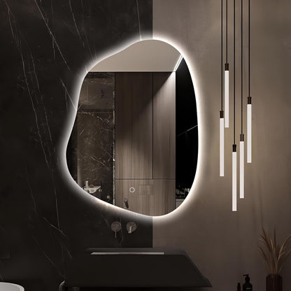 Irregular LED Bathroom Mirror with Lights, 42"x32" Anti Fog Frameless Led Bathroom Vanity Mirror, Stepless Dimmable Backlit Mirror for Bathroom Bedroom Living Room, Horizontal/Vertical