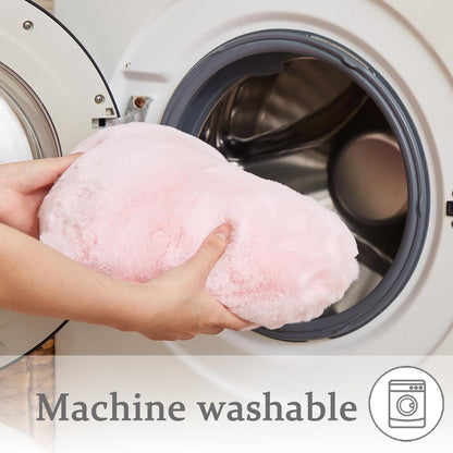 YRXRUS Heart Pillow, Pink Heart Pillows for Mother's Day, Love Pillow Gifts, 14X17 Inch Large Heart Shaped Pillows, Faux Rabbit Fur Coquette Room Decor Throw Pillows, Living, Bedroom