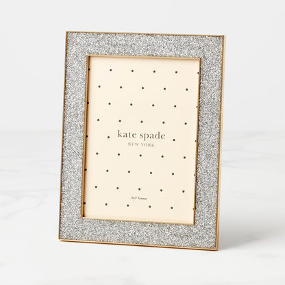 Kate Spade New York 897450 Sitting Pretty 5x7 Silver Glitter Frame