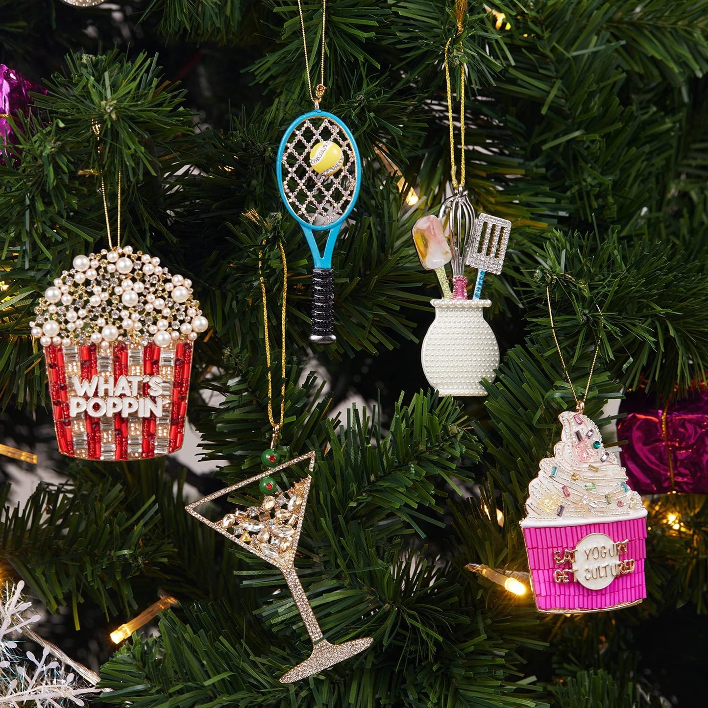 2025 Christmas Ornaments,Hanging Cooking Gift for Christmas Tree Decorations, Kitchen Keepsake Gifts for Sisters Mom Grandma Women -Kitchen Whisk