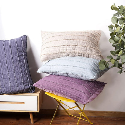 BOSOWOS King Size Pillow Shams Set of 2, Ultra Soft Breathable 20 x 36 Inches Pillow Case Envelope Closure, Microfiber Boho Farmhouse Pillowcases for Easy Care, Khaki