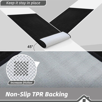 BEQHAUSE Door-Mat-Non-Slip Dirt Trapper Door Mats Low-Profile Front Door Mat Absorbent Floor Mats for Entryway Washable Mud Resistant Home Entrance Doormat, Black, 24"x60"