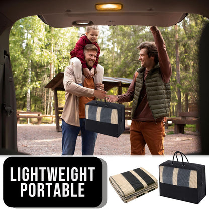 OLANLY Outdoor Rug 5x8 ft Waterproof, Reversible Outdoor Plastic Straw Rug, RV Mat, Indoor Outdoor Carpet Clearance for Patio, Camping, Balcony, Deck, Backyard, Black & Beige