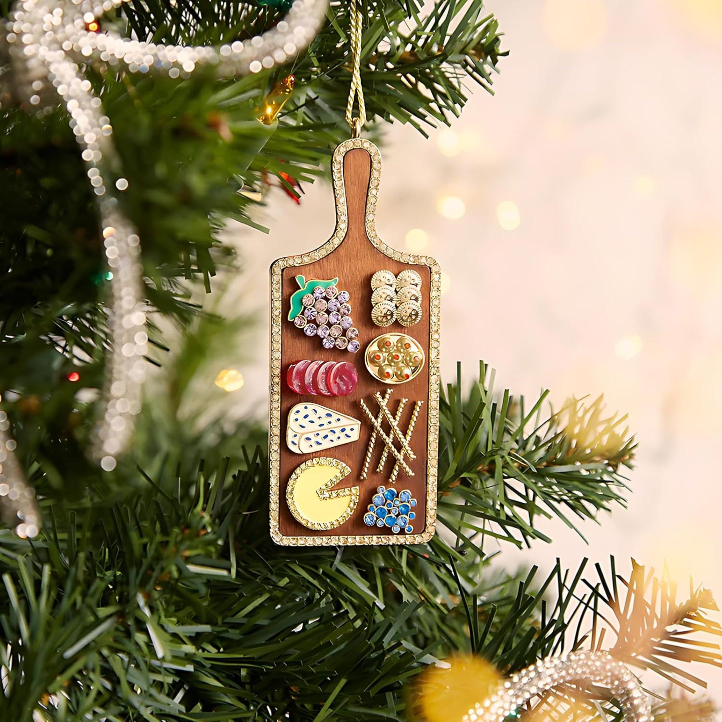 2025 Christmas Ornaments|Charcuterie Board Ornament, Hanging Ornaments for Christmas Tree Decorations Keepsake Gifts for Sisters Mom Grandma Women