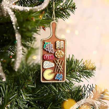 2025 Christmas Ornaments|Charcuterie Board Ornament, Hanging Ornaments for Christmas Tree Decorations Keepsake Gifts for Sisters Mom Grandma Women