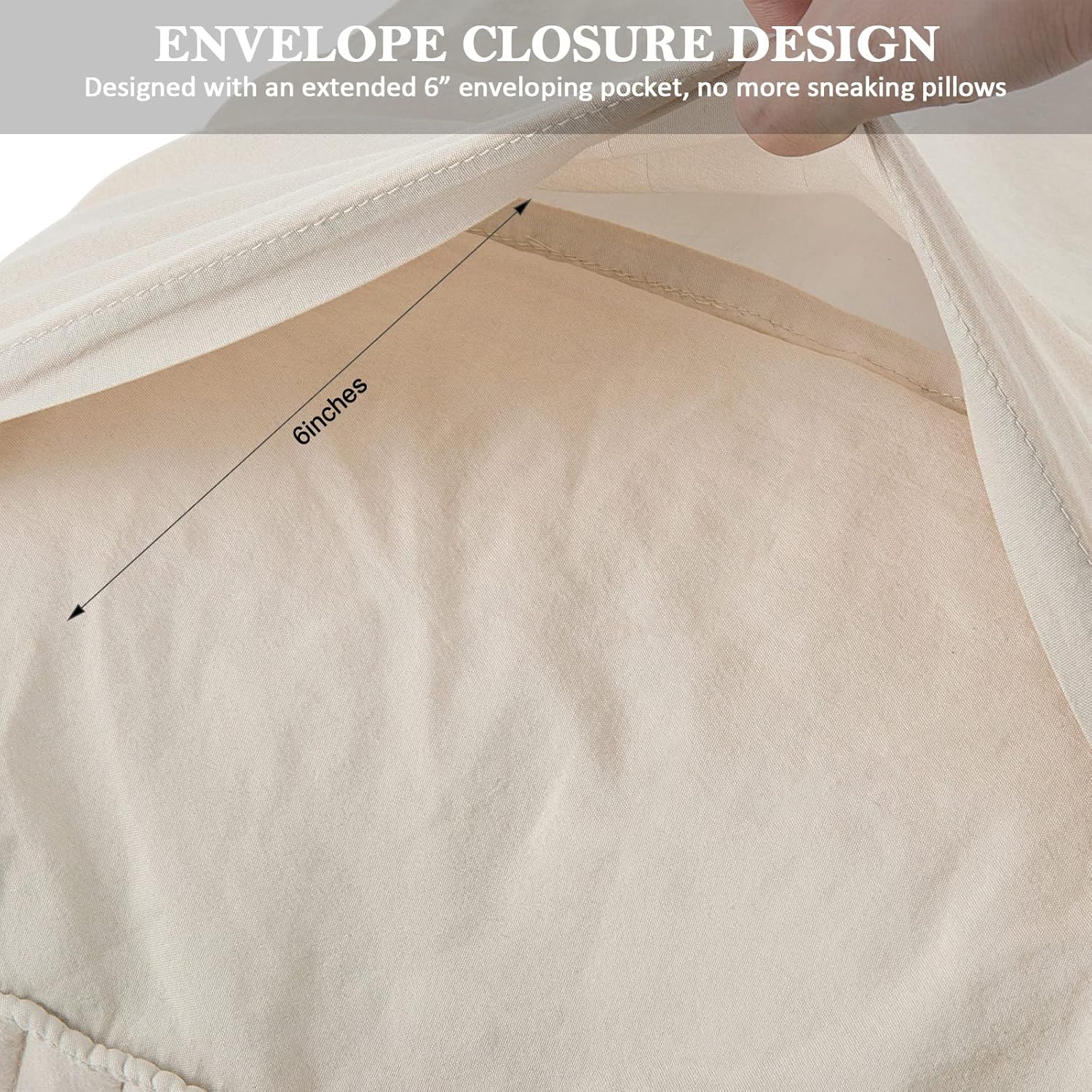 BOSOWOS Standard Size Pillow Shams Set of 2, Ultra Soft Breathable 20 x 26 Inches Pillow Case Envelope Closure, Microfiber Boho Farmhouse Pillowcases for Easy Care, Khaki