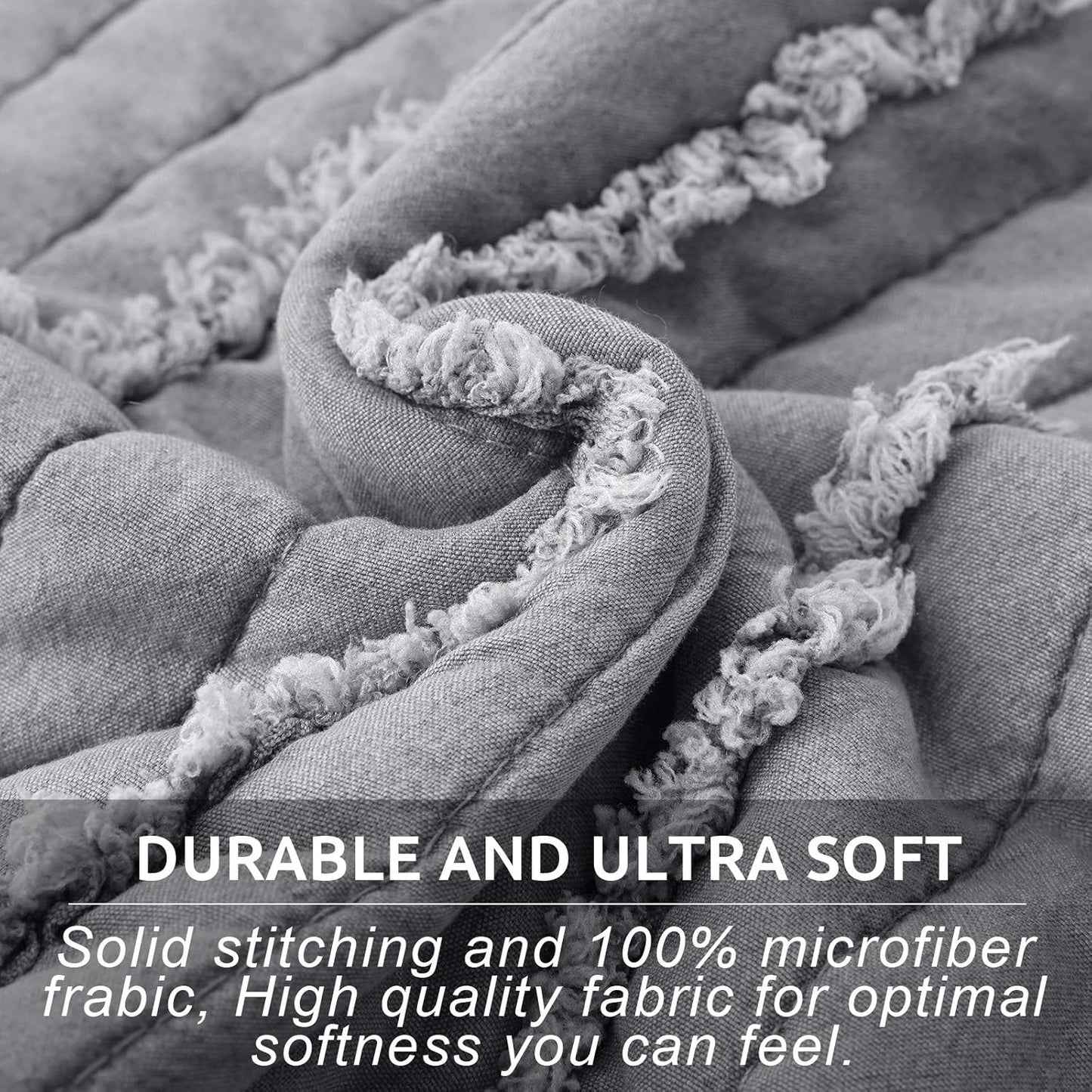 BOSOWOS Standard Size Pillow Shams Set of 2, Ultra Soft Breathable 20 x 26 Inches Pillow Case Envelope Closure, Microfiber Farmhouse Bed Pillowcases for Easy Care, Grey