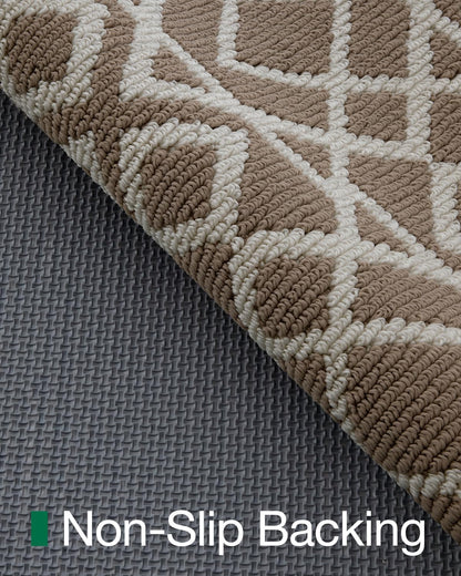 LUMI Entryway Floor Mat 48x72, Deep Mud Removal and Water Absorption, Dustproof and Wear-Resistant, Easy to Clean, Suitable for Home/Office, Taupe