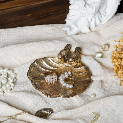 NIKKY HOME Ring Holder Bird Jewelry Dish Vintage Trinket Tray Decorative Shabby Chic Display Organizer Plate Bowl for Necklace Earring Bracelet Ring Home Handmade Gift for Women Girl