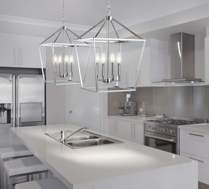 JONATHAN Y JYL7437C Pagoda Lantern Dimmable Adjustable Metal LED Pendant Classic Traditional Farmhouse Dining Room Living Room Kitchen Foyer Bedroom Hallway, 16 in, Chrome