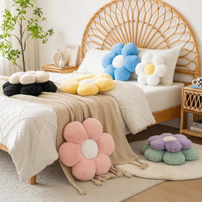 Xiashrk Flower Pillows, Decorative Pillows for Couch, Cute Daisy Pillow for Bed, Flower Shaped Decorative Throw Pillow Room Decor (Pink, 19.6 Inches)