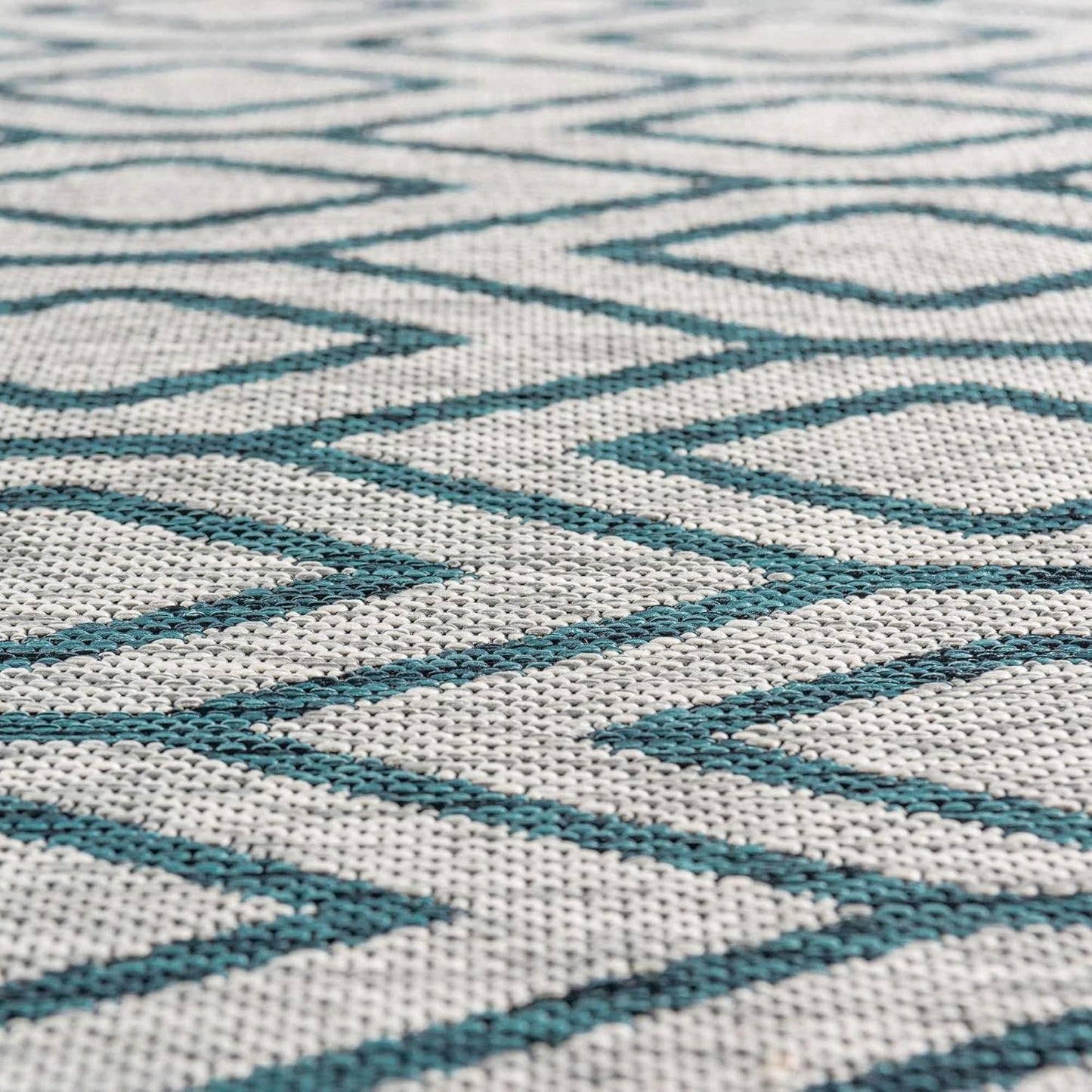 Jill Zarin Outdoor Collection Area Rug - Turks and Caicos (7' 10" Square Gray Teal/Teal)