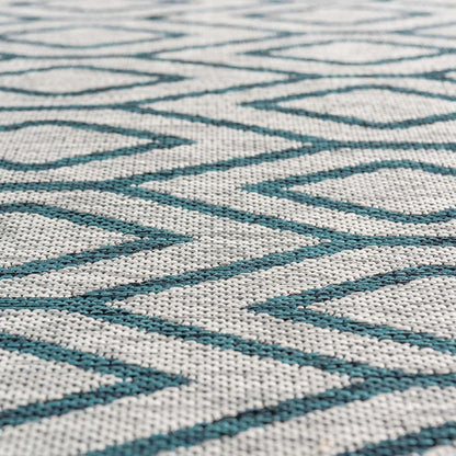 Jill Zarin Outdoor Collection Area Rug - Turks and Caicos (7' 10" Square Gray Teal/Teal)