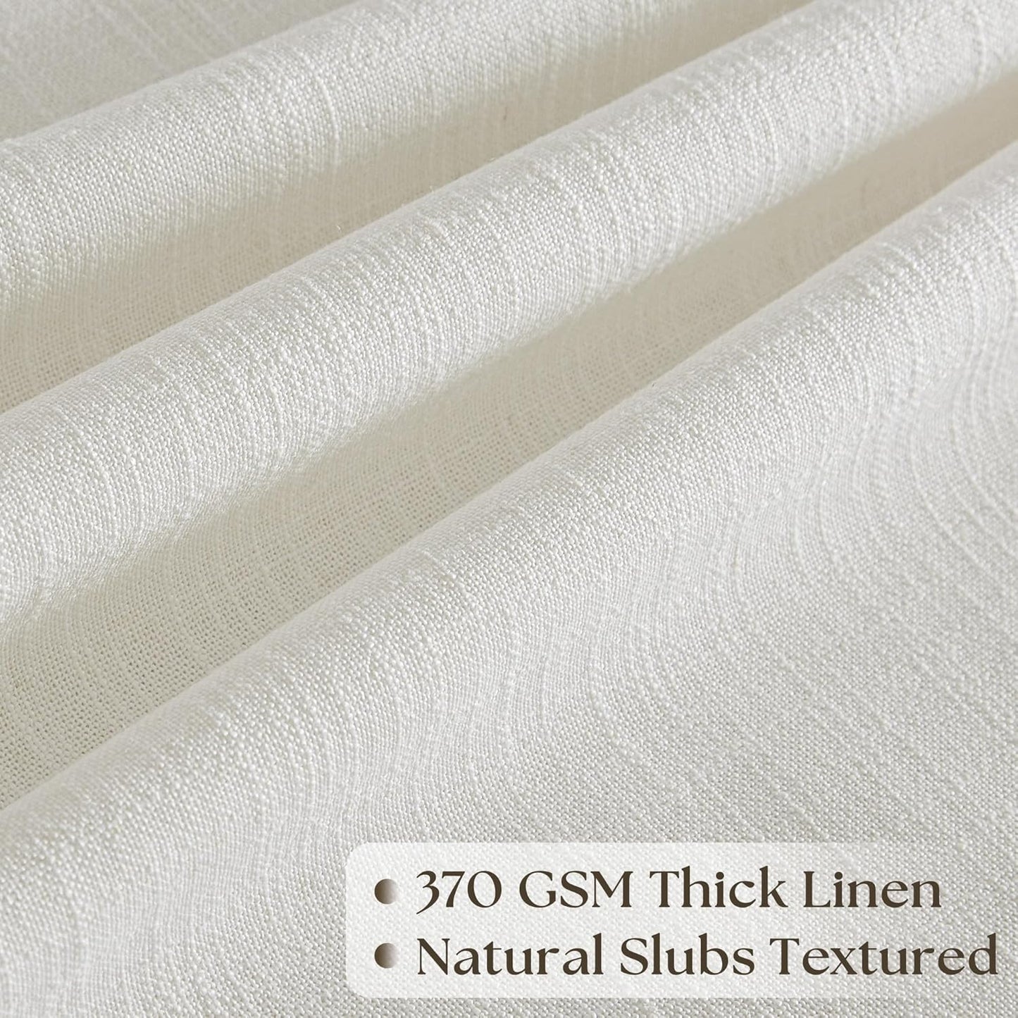 Extra Wide Linen Curtains 102 Inches Long 100 Inch Wide for Living Room Bedroom Light Filtering Beige Off White Pinch Pleated Curtains Hooks Rings Back Tab for Sliding Glass Door 1 Panel 100x102